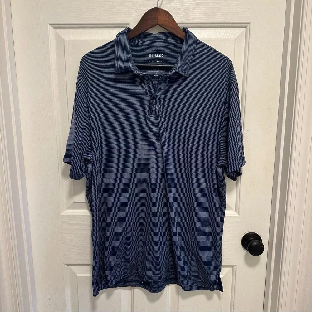 01. Algo Polo Shirt Performance Quick Dry Hidden Button SPF 40 Wicking Size XL